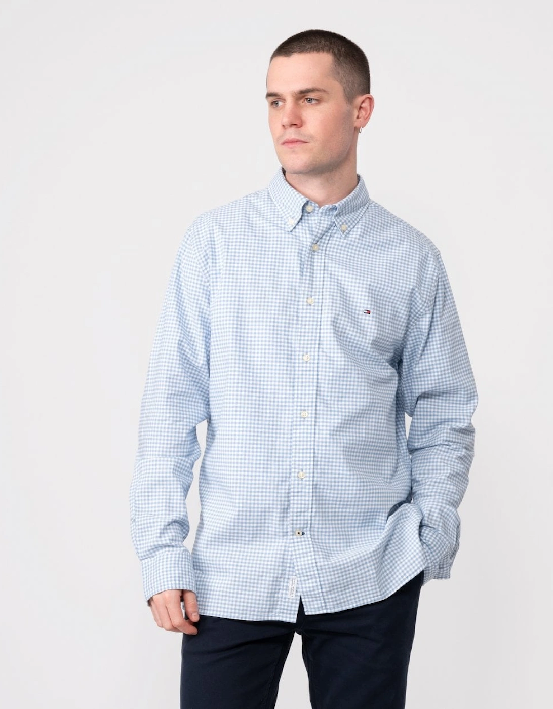 1985 Oxford Gingham Long Sleeve Mens Shirt, 5 of 4