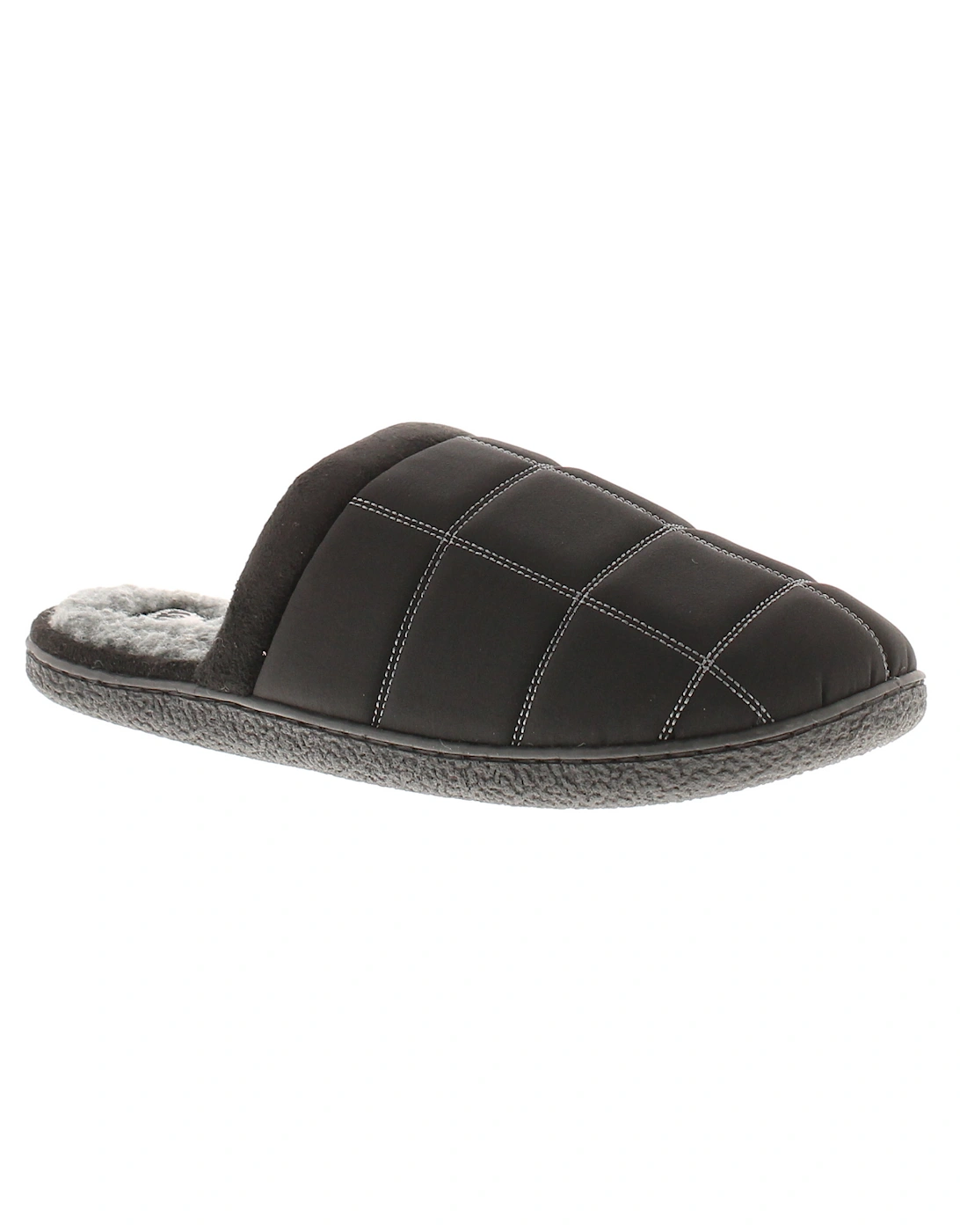 Mens Mule Slippers Matty black UK Size, 6 of 5