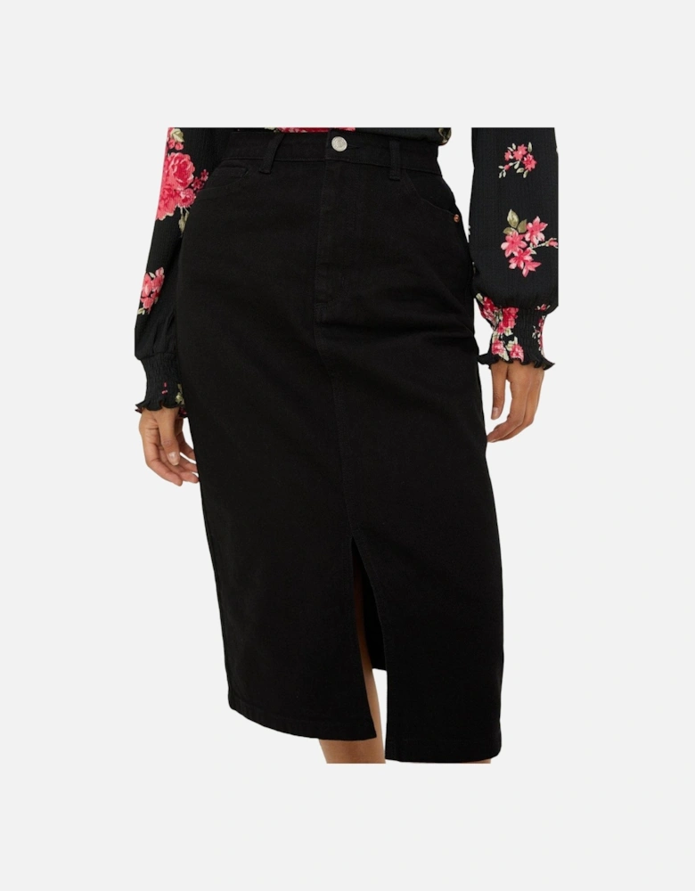 Womens/Ladies Comfort Stretch Midi Skirt