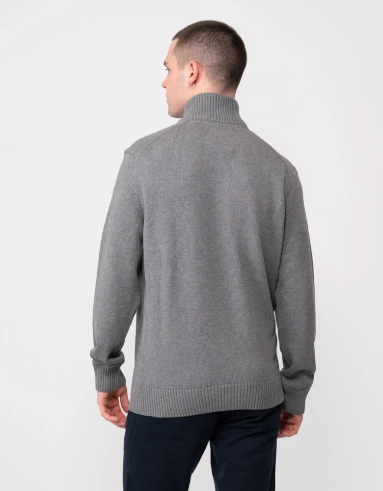 Mens Casual Cotton Half Zip Jumper