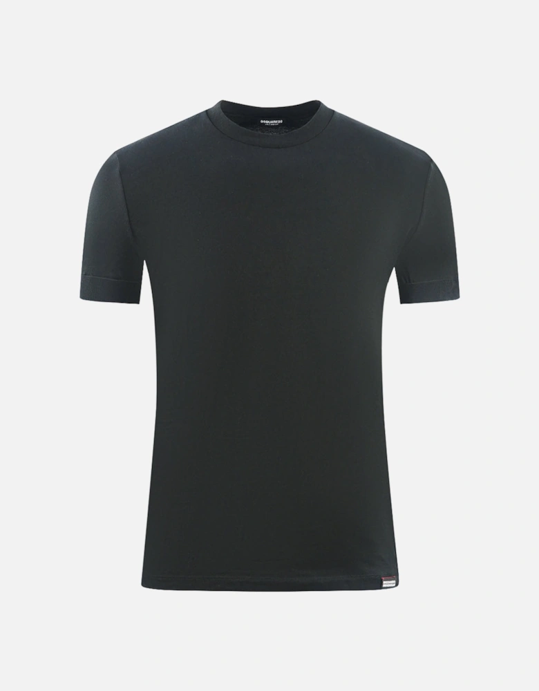 Bold Brand Logo on Sleeve Black Underwear T-Shirt
