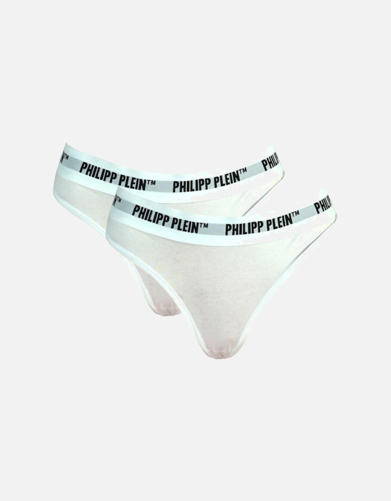 White Underwear Thongs Two Pack