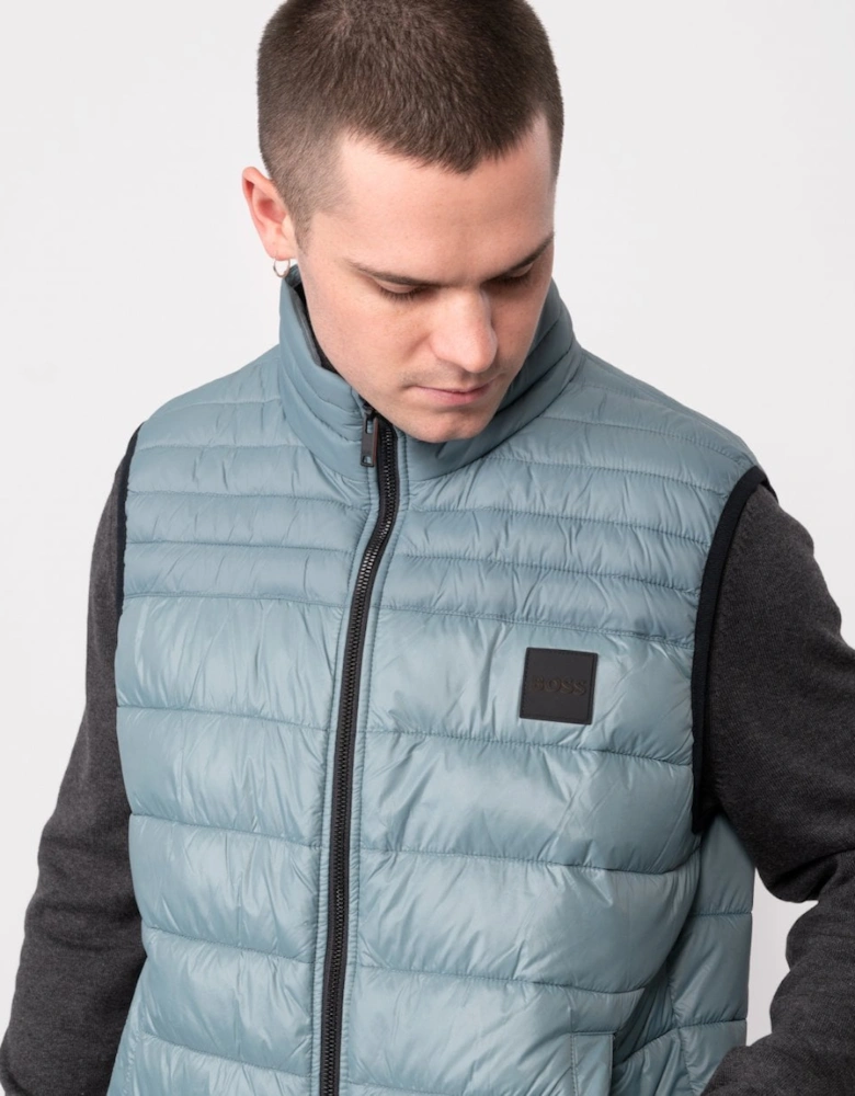 Orange Odeno Patch Logo Mens Padded Gilet