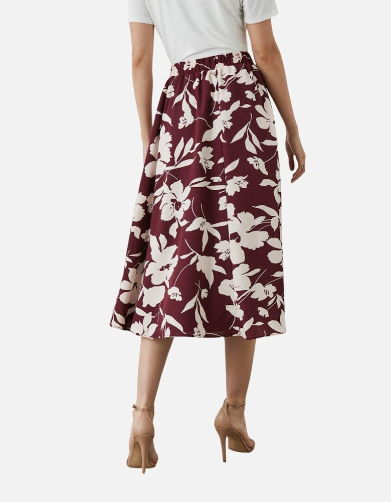 Womens/Ladies Floral Midi Skirt