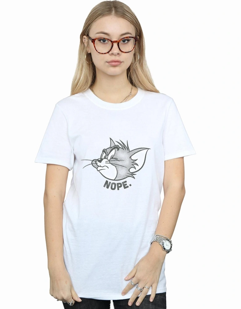 Tom and Jerry Womens/Ladies Nope Face Cotton Boyfriend T-Shirt