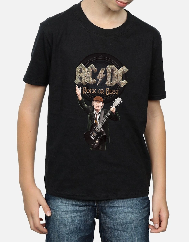 Boys Rock Or Bust Angus Young Cotton T-Shirt