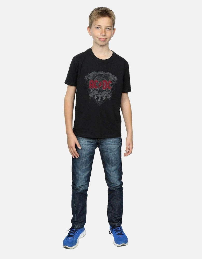 Boys Black Ice Logo Cotton T-Shirt