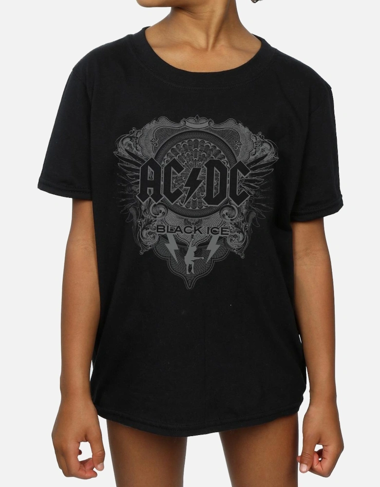 Girls Black Ice Cotton T-Shirt