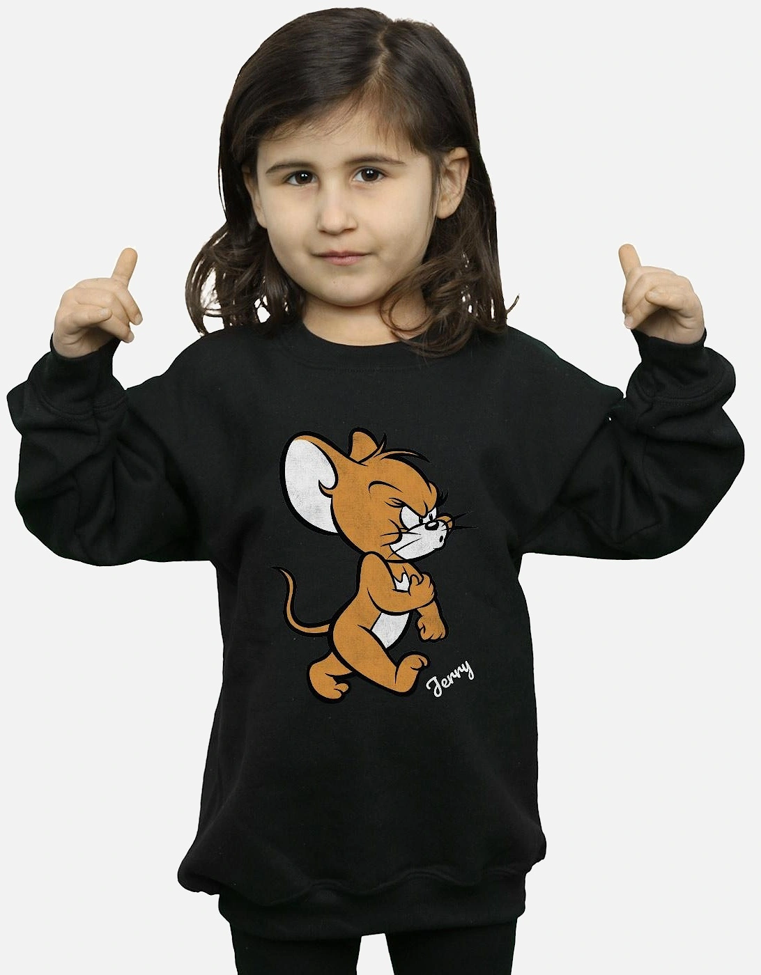 Tom and Jerry Girls Angry Mouse Cotton Sweatshirt