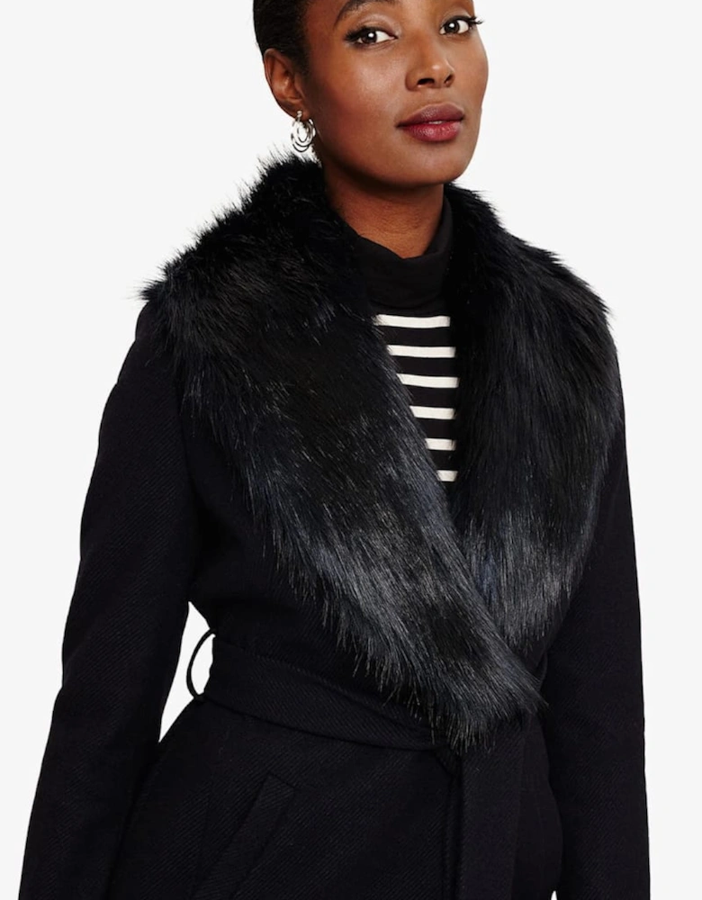 Fergie Faux Fur Collar Coat