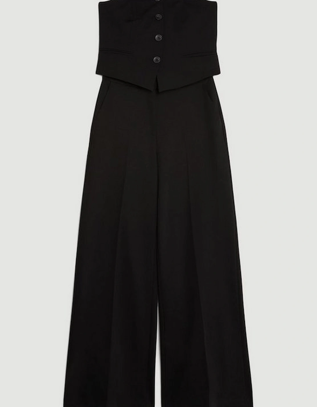 Tailored Bandeau Button Detail Jumpsuit