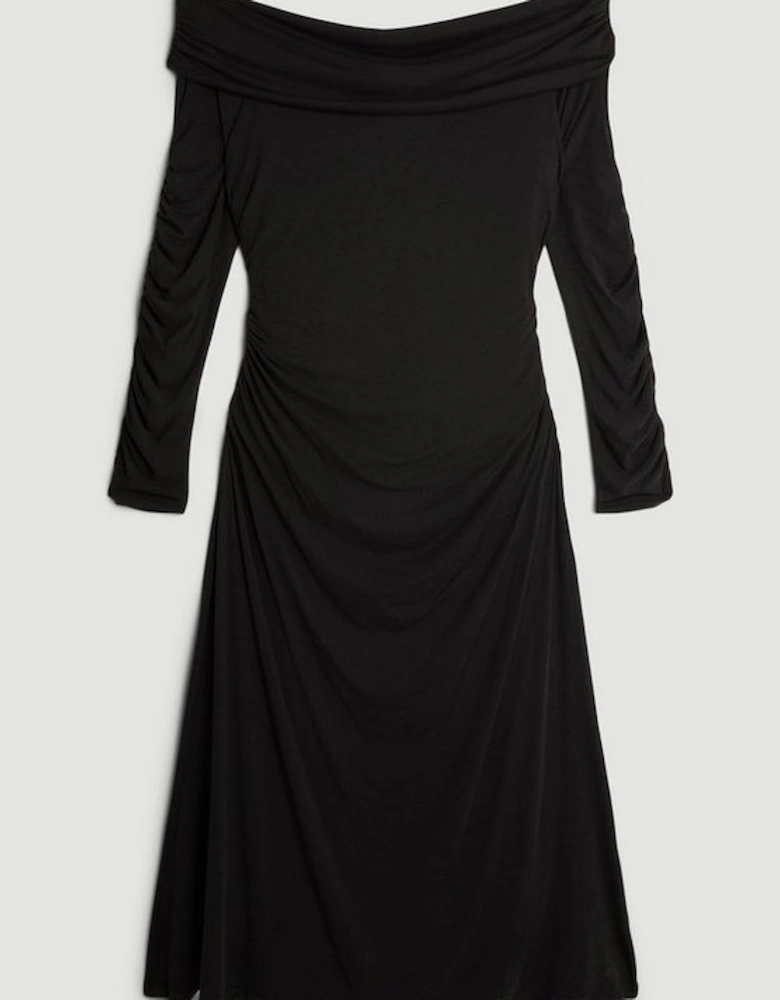 Plus Size Soft Touch Slinky Jersey Bardot Maxi Dress