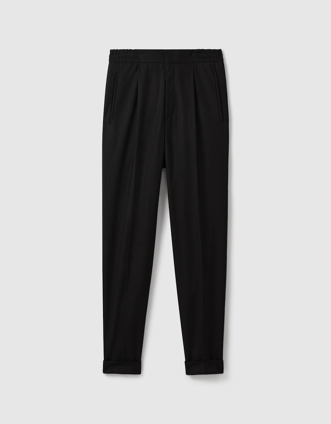 Relaxed Drawstring Trousers with Turn-Ups
