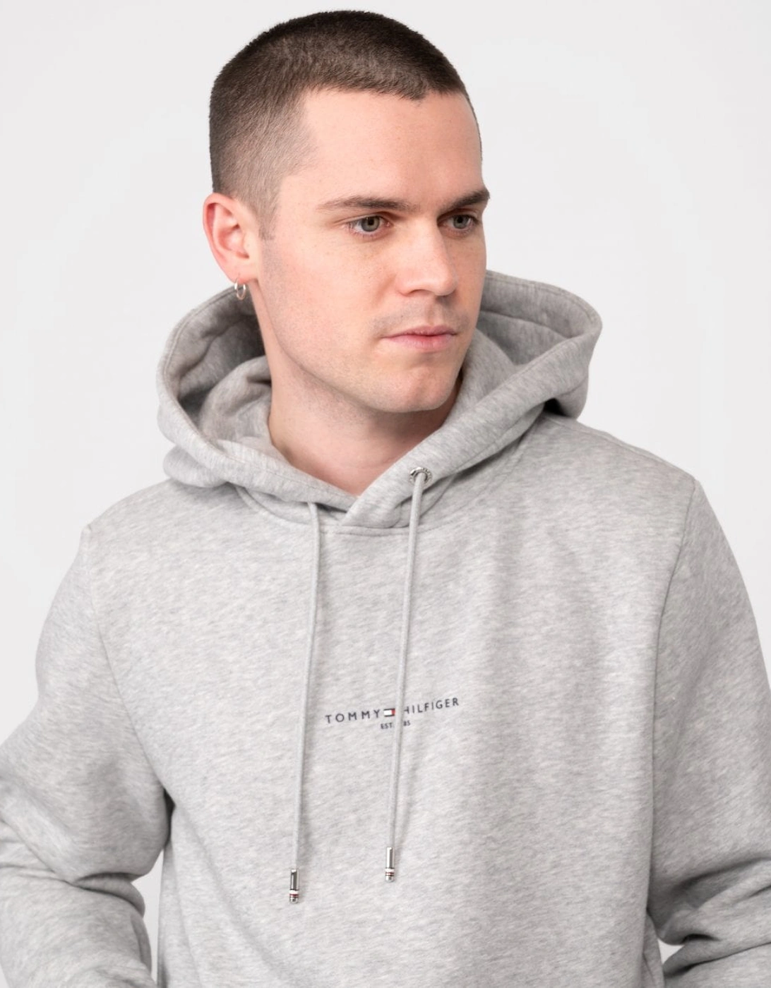 Tommy Logo Tipped Mens Hoodie