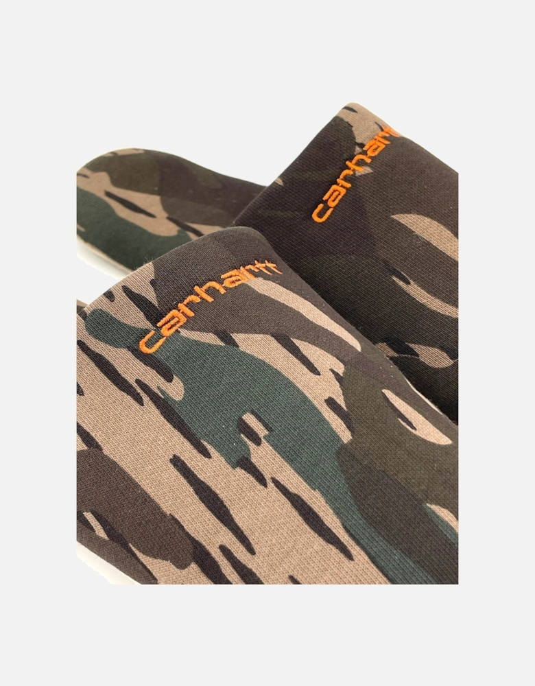 Script Embroidery Slippers - Camo