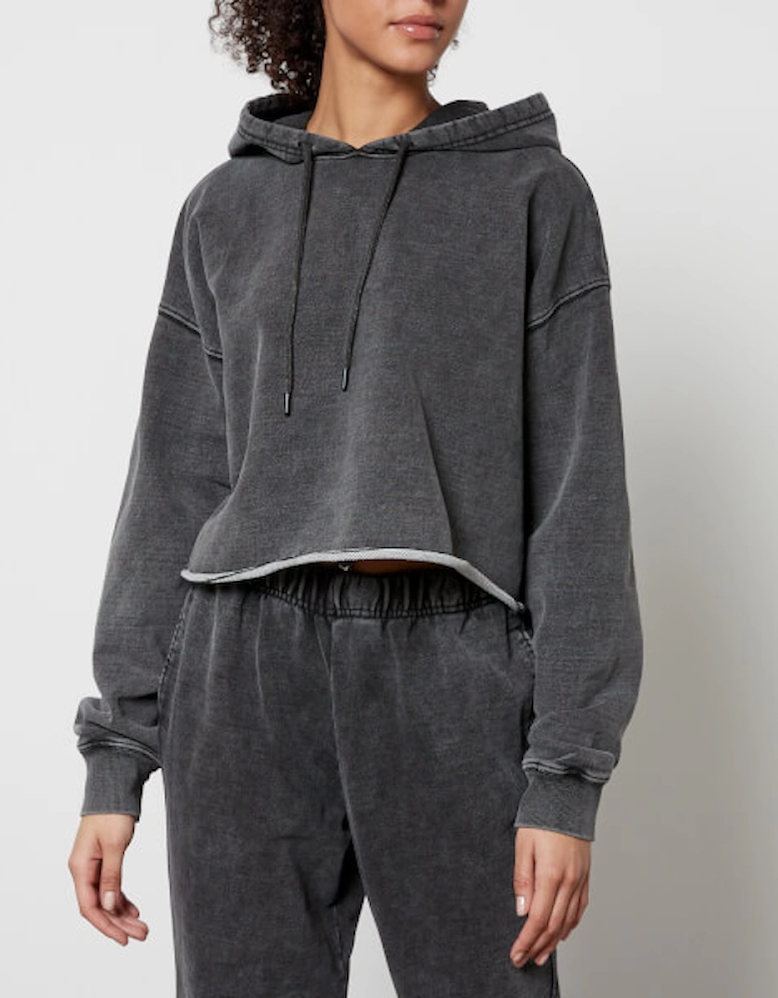 Jeanius Terry Cotton-Jersey Cropped Hoodie, 2 of 1