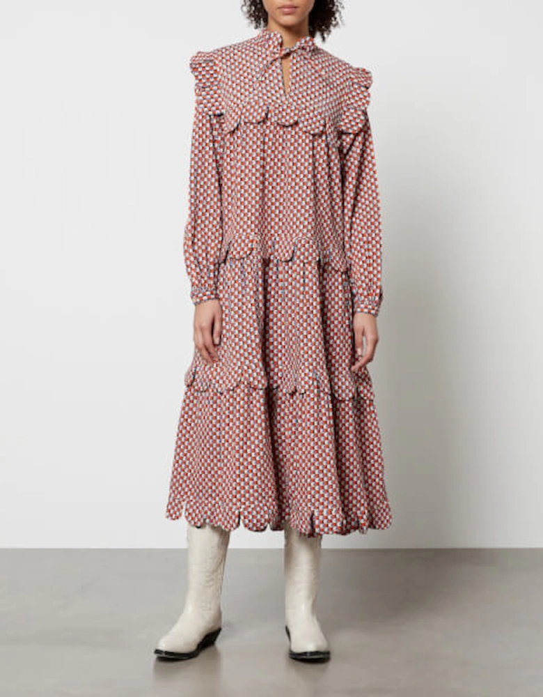 Loan Gingham Cotton Midi Dress
