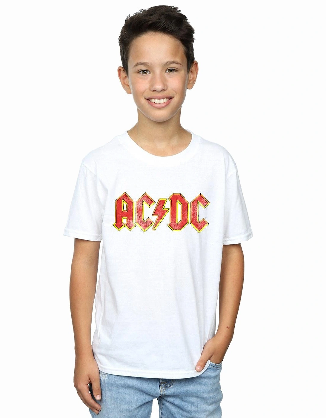 Boys Distressed Cotton Logo T-Shirt