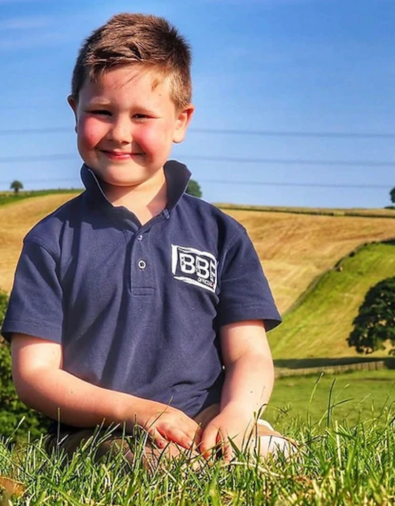 Back British Farming Children's Polo Top Navy