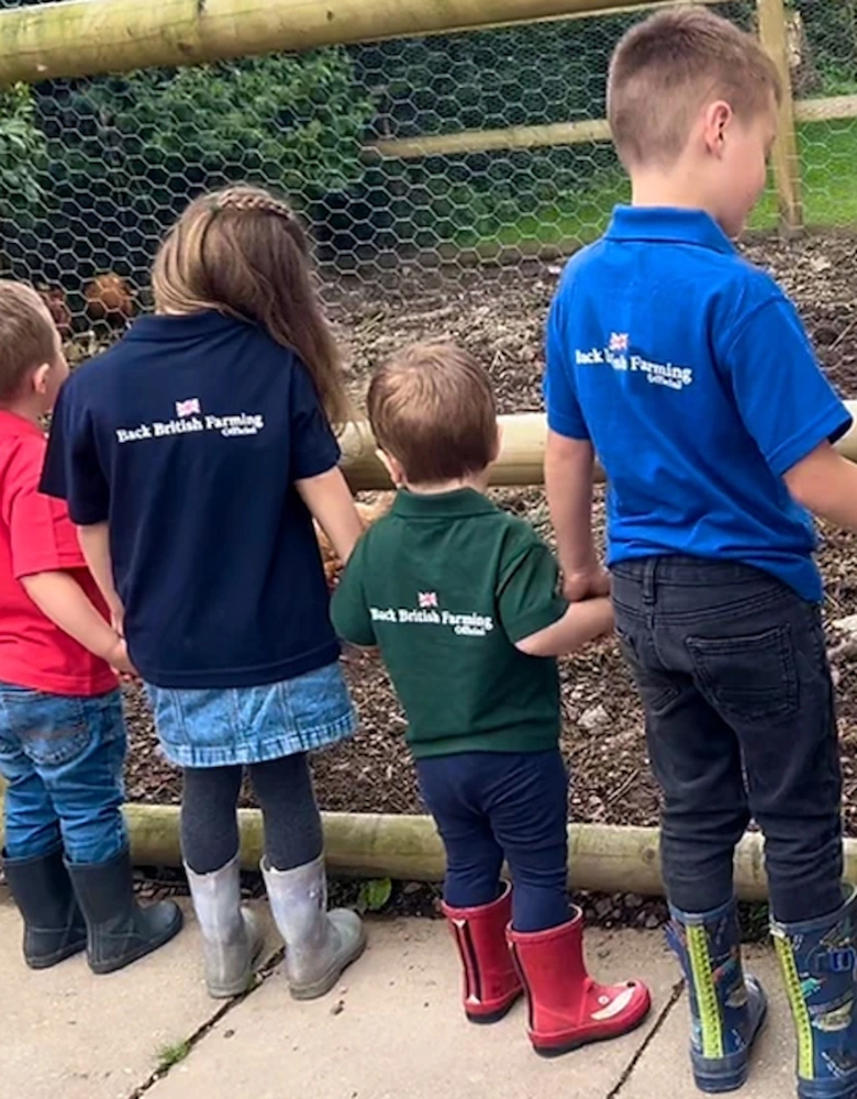 Back British Farming Children's Polo Top Forest Green