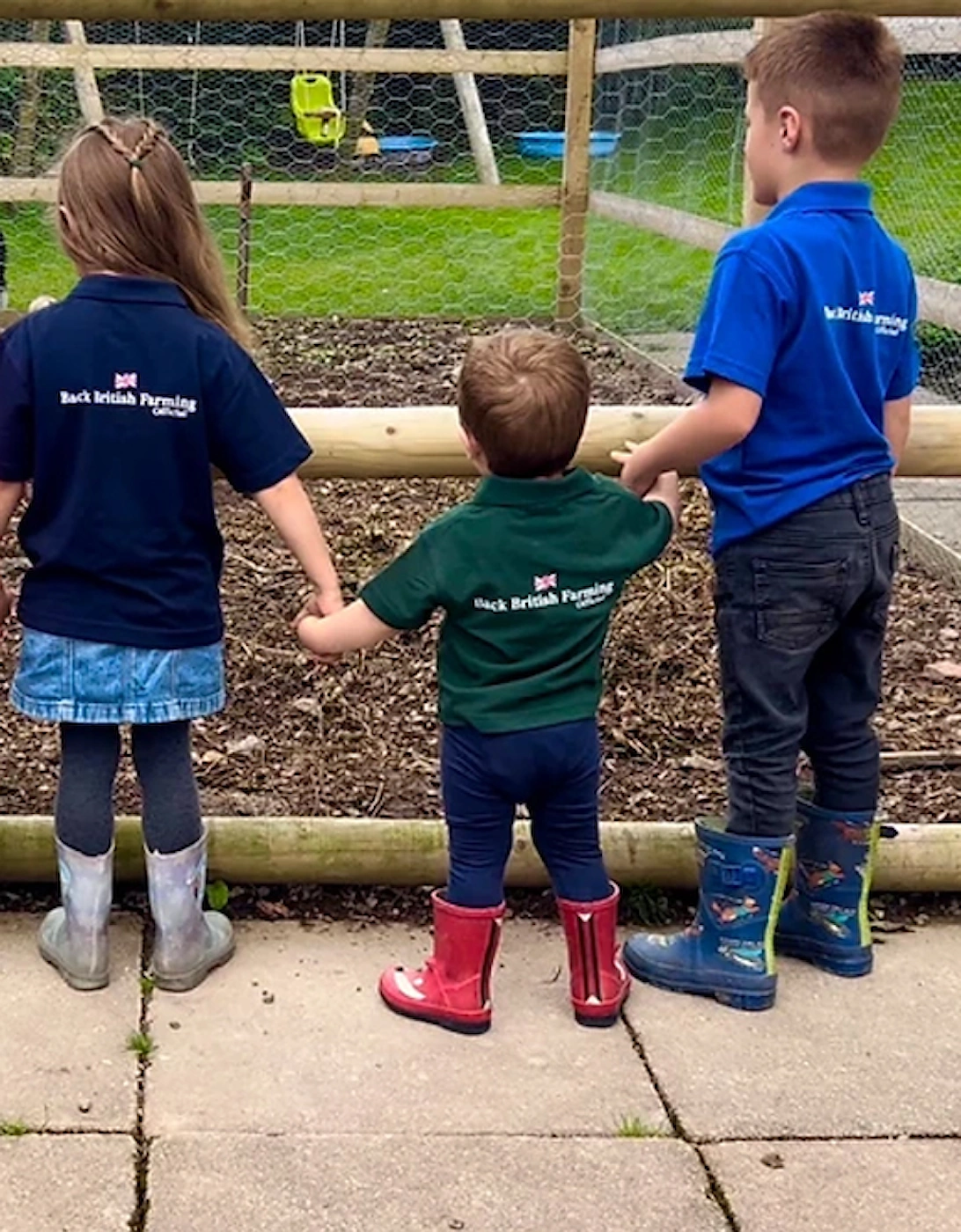 Back British Farming Children's Polo Top Forest Green