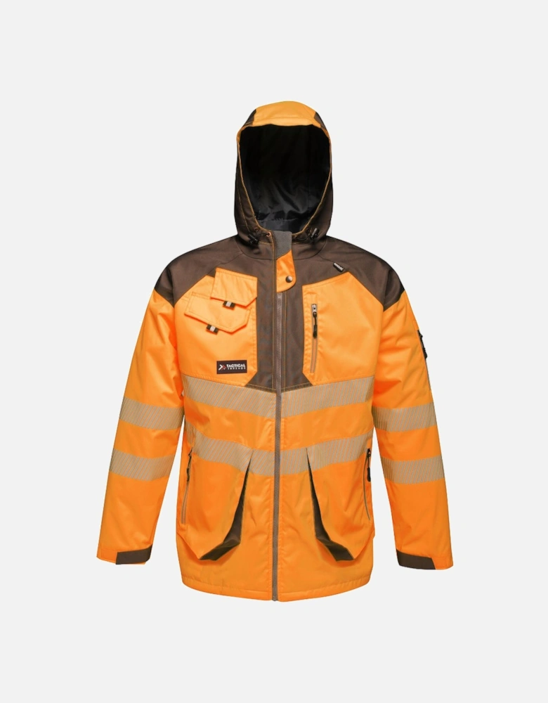 Mens Hi Vis Waterproof Workwear Jacket