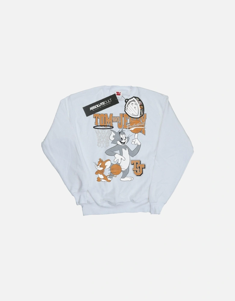 Tom and Jerry Mens Spinning Basketball Sweatshirt