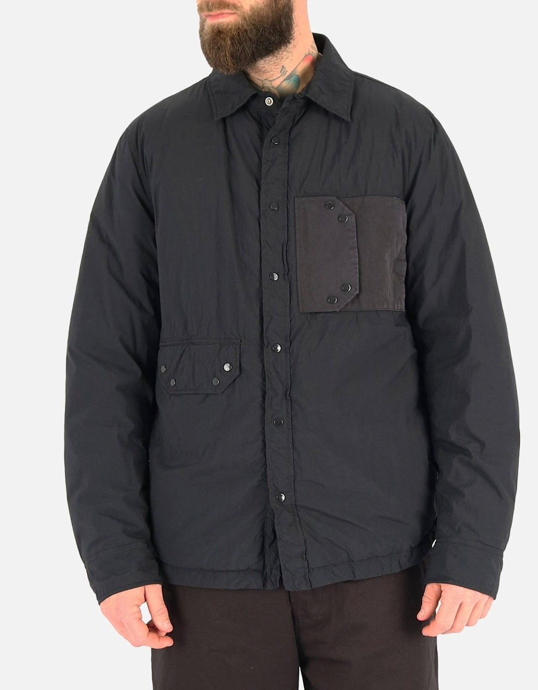 Mid Layer Quilt Black Overshirt Black Jacket, 5 of 4