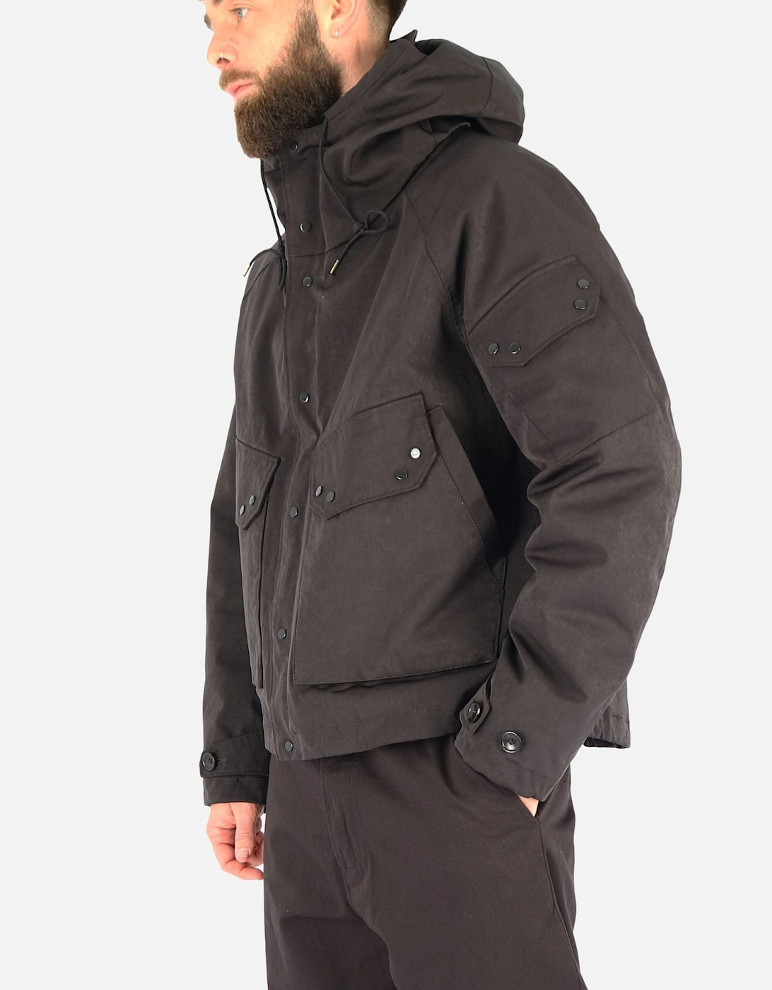 Windbreaker Anorak Hooded Black Jacket, 5 of 4