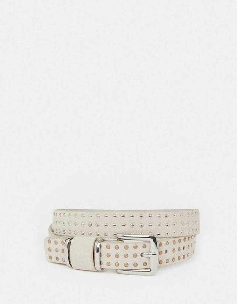 Suede Studded Waist Belt