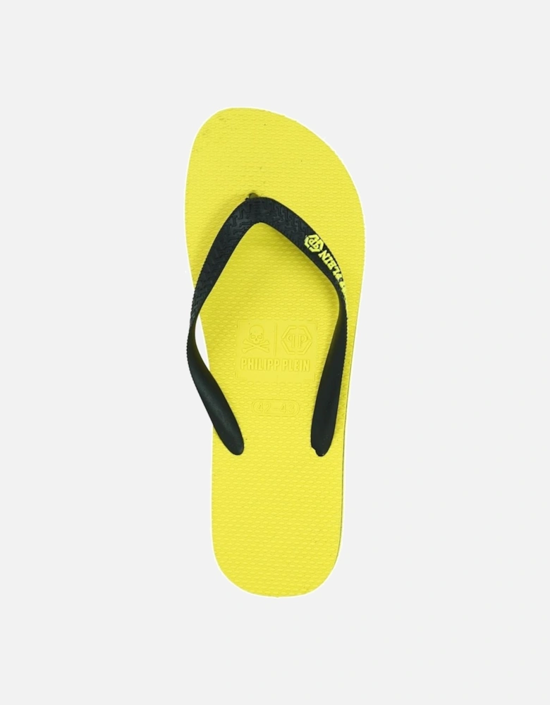 Brand Logo Yellow Flip Flops