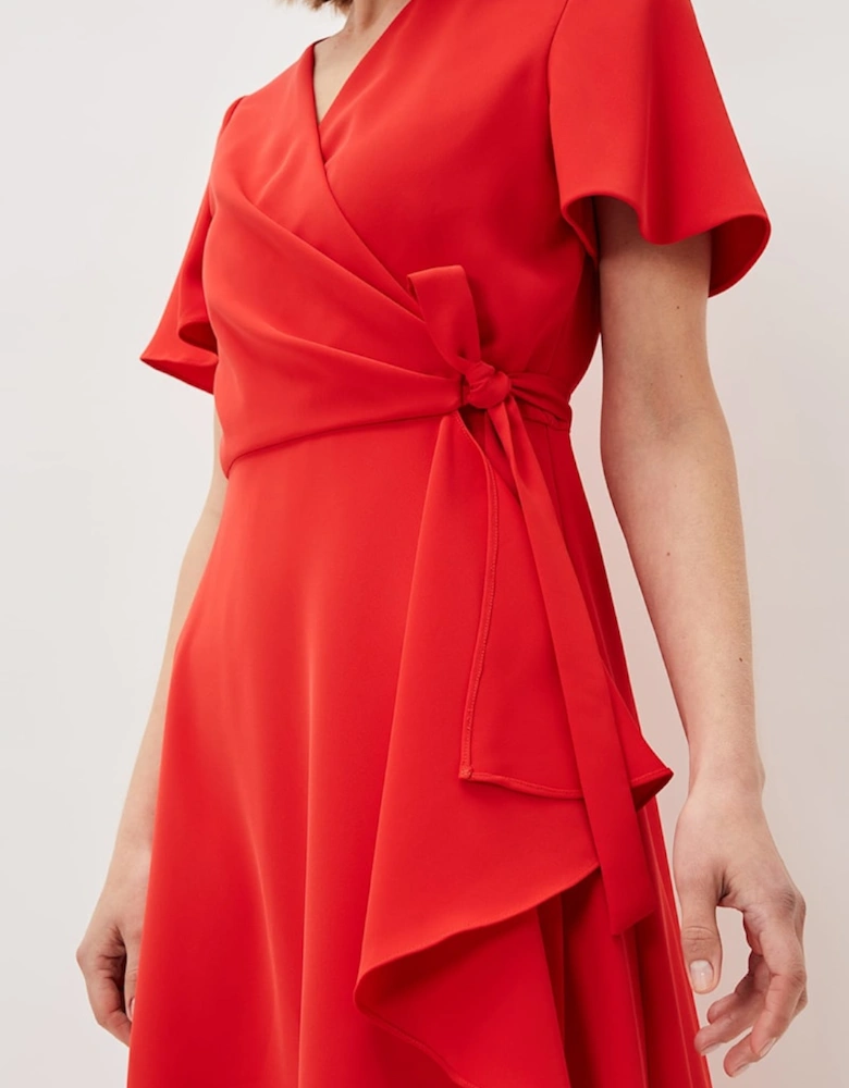 Julissa Ruffle Wrap Midi Dress