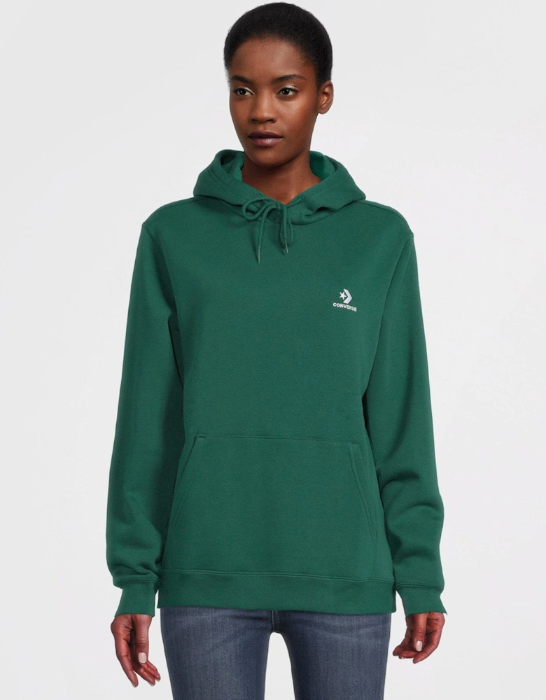 Left Chest Star Chevron Embroidered Classic Hoodie - Green