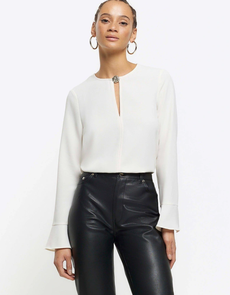 Keyhole Blouse - White