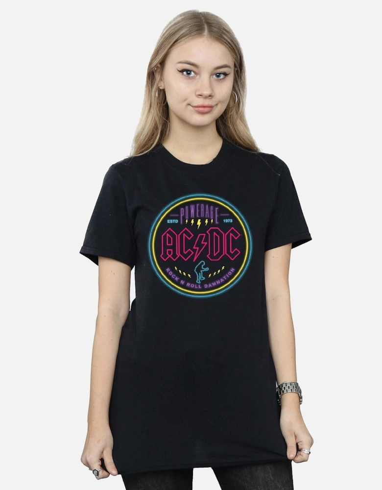 Womens/Ladies Circle Neon Cotton Boyfriend T-Shirt