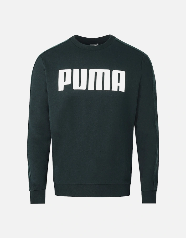 Velvet Taped Logo Black Sweatshirt