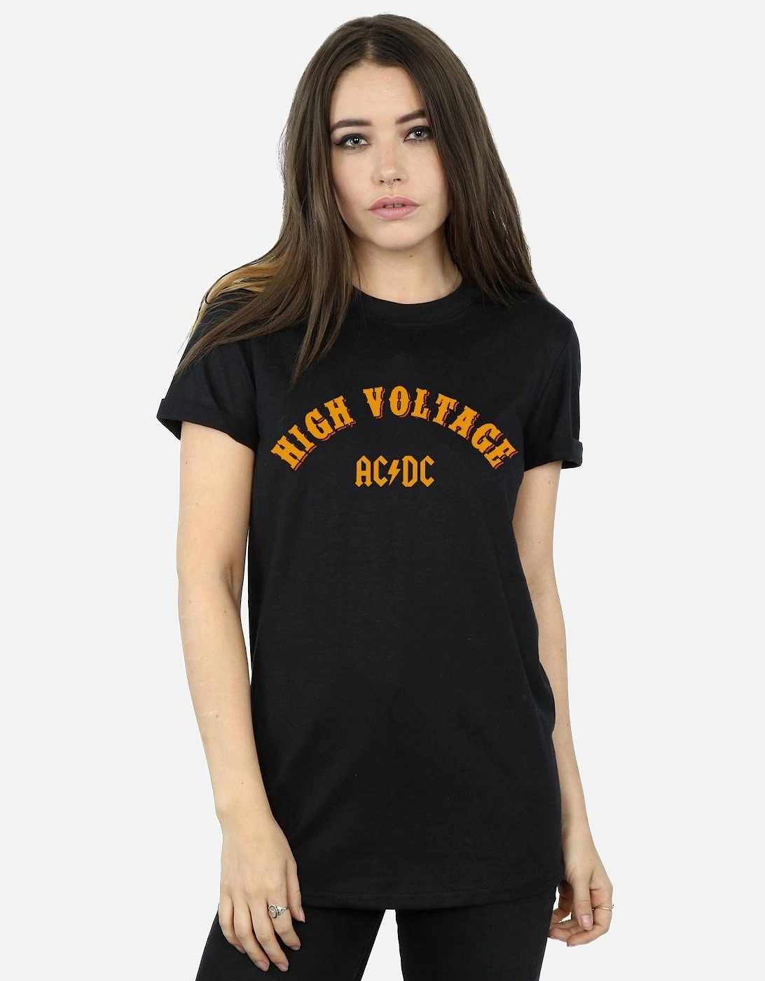 Womens/Ladies High Voltage Collegiate Cotton Boyfriend T-Shirt