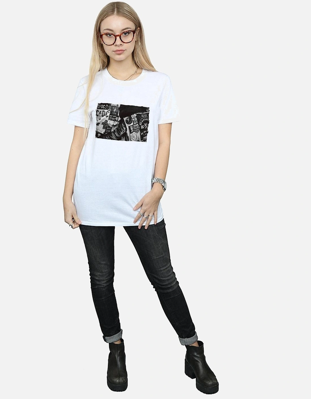 Womens/Ladies Badges And Posters Collection Cotton Boyfriend T-Shirt