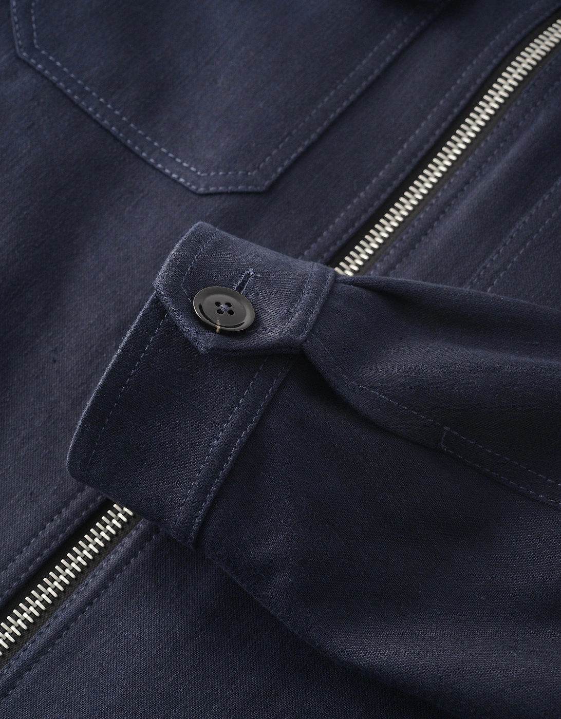 Cotton Linen Twill Jacket Blue