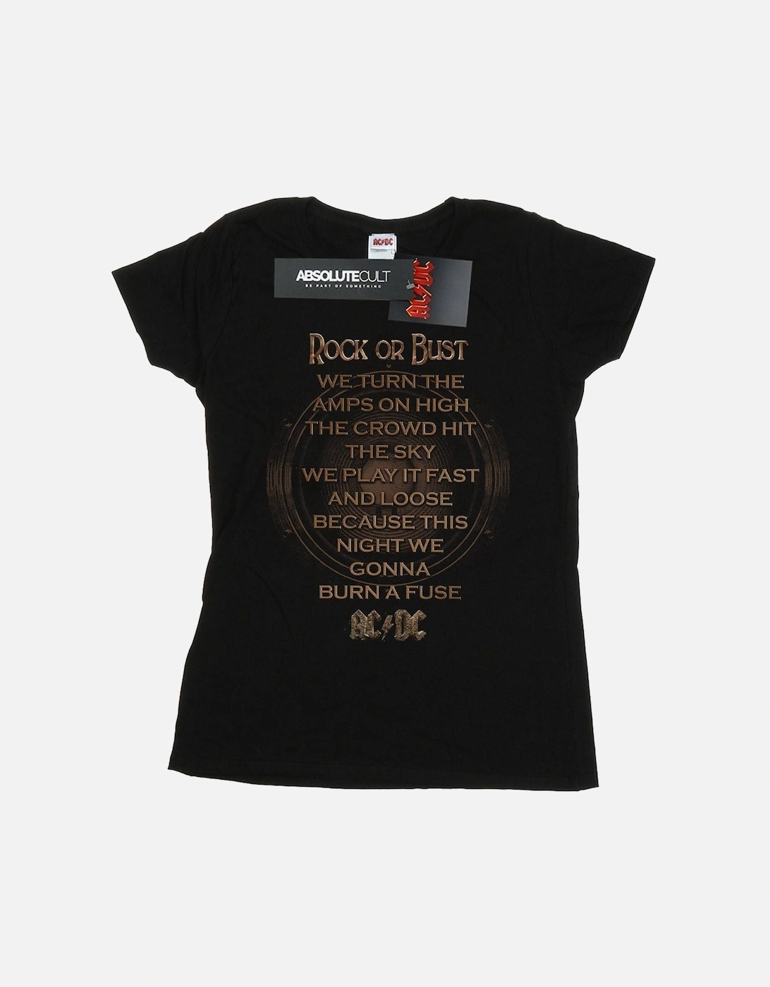 Womens/Ladies Rock Or Bust Lyrics Cotton T-Shirt, 6 of 5
