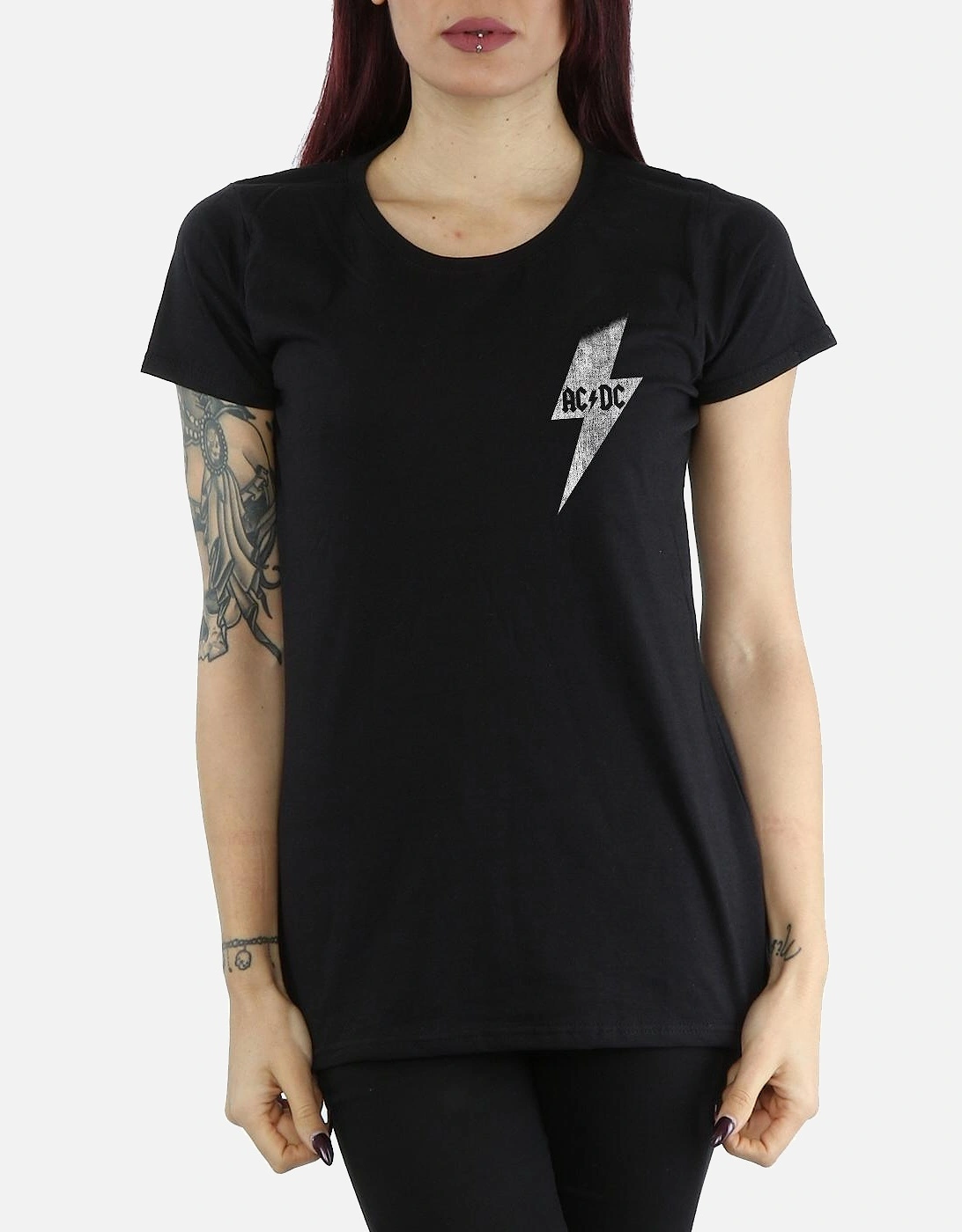 Womens/Ladies Small Lightning Bolt Cotton T-Shirt