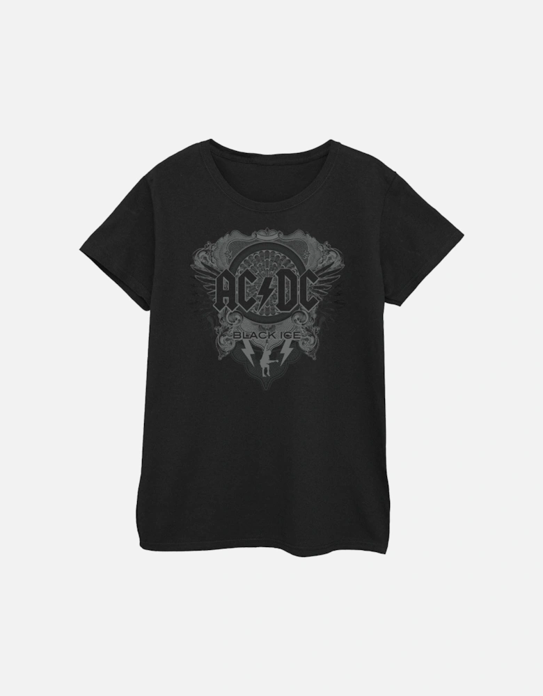 Womens/Ladies Black Ice Cotton T-Shirt