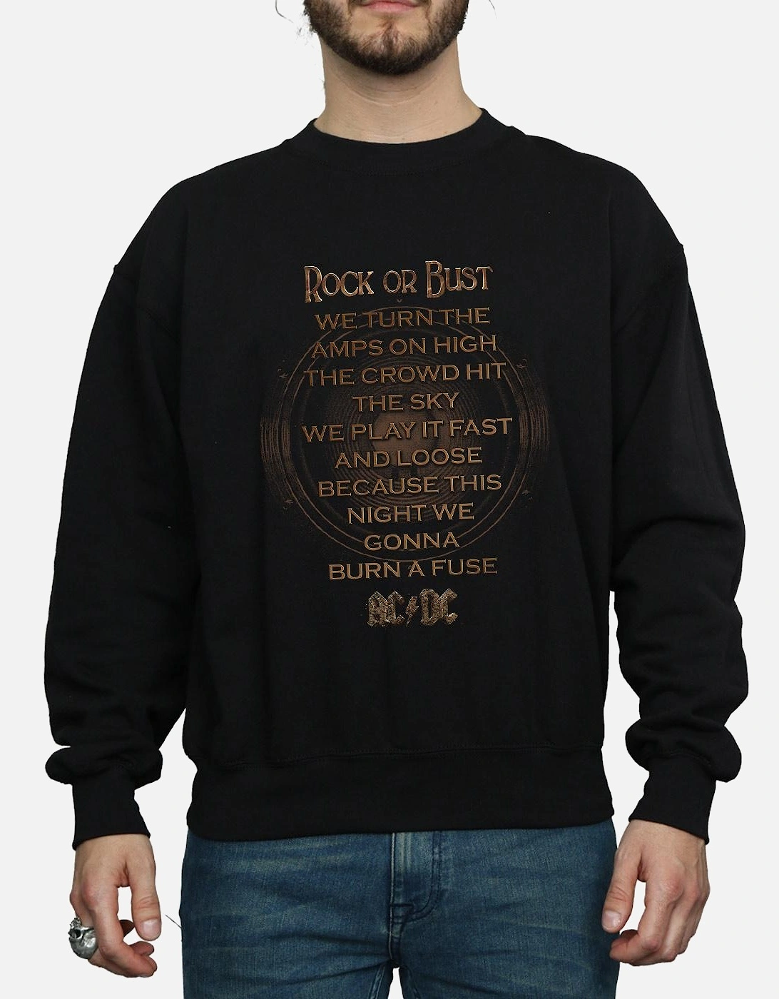 Mens Rock Or Bust Lyrics Sweatshirt