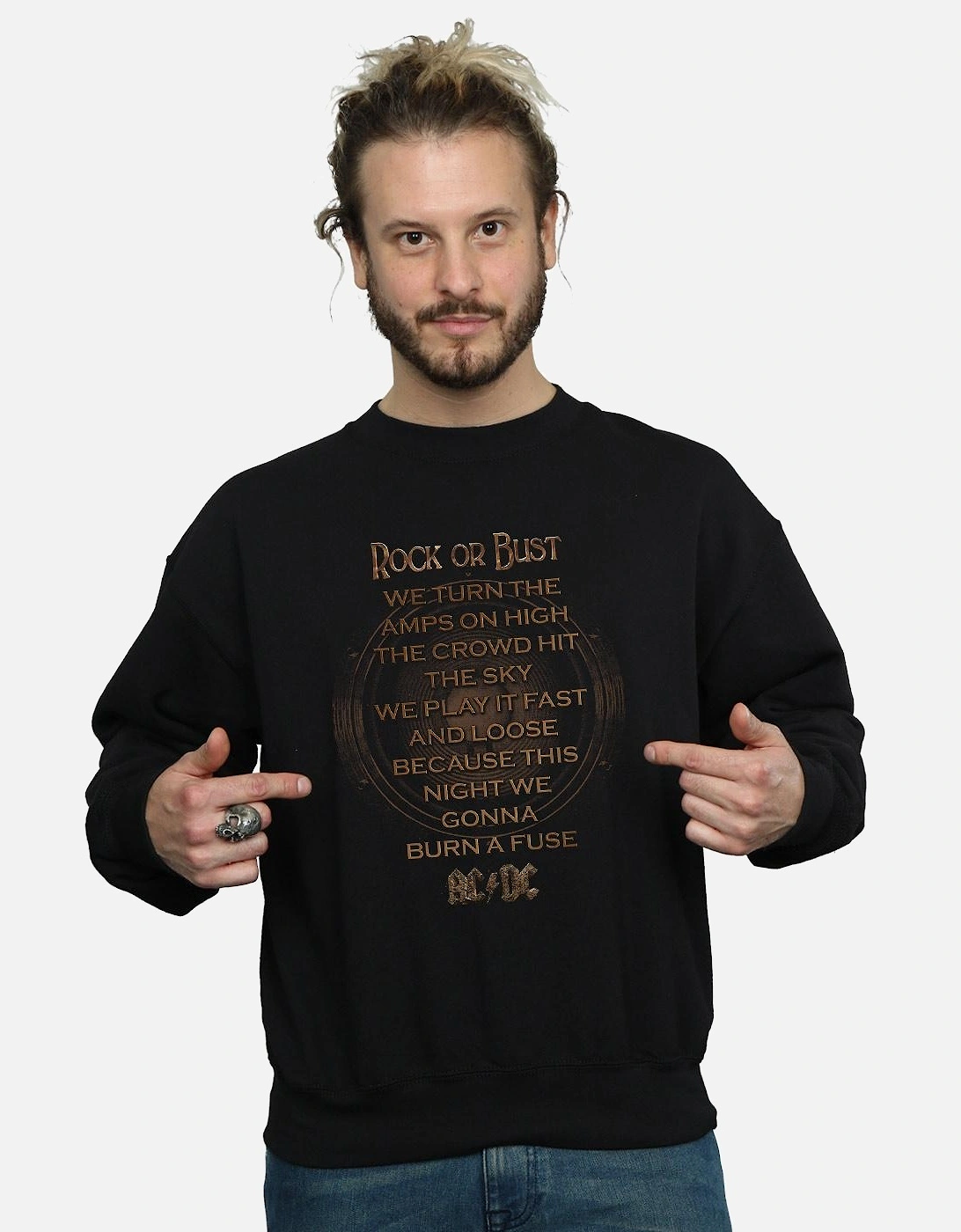 Mens Rock Or Bust Lyrics Sweatshirt