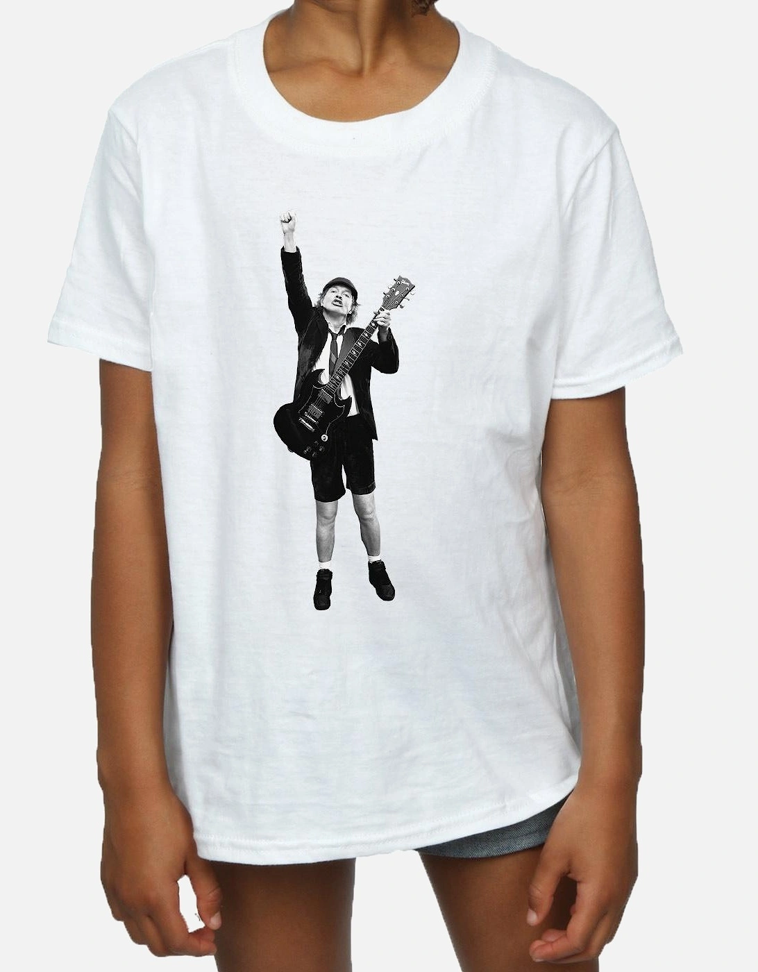 Girls Angus Young Cut Out Cotton T-Shirt