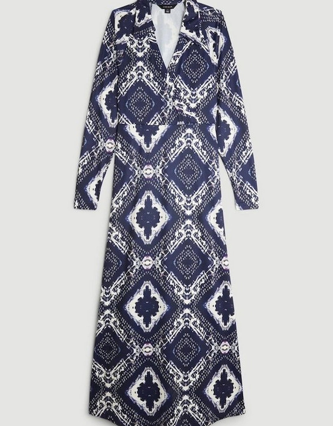 Jersey Boarder Print V Neck Midi Dress