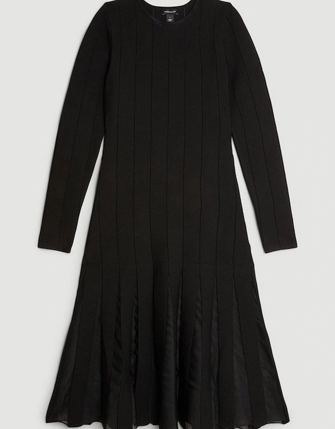 Viscose Blend Filament Full Skirt Knit Midi Dress