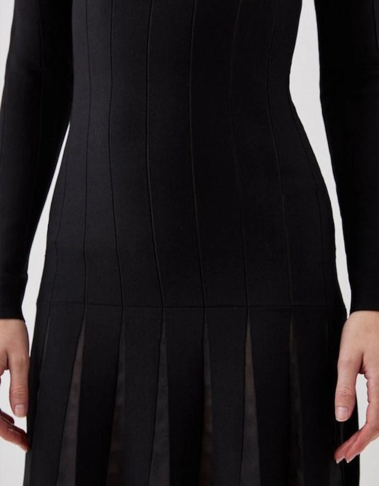 Viscose Blend Filament Full Skirt Knit Midi Dress