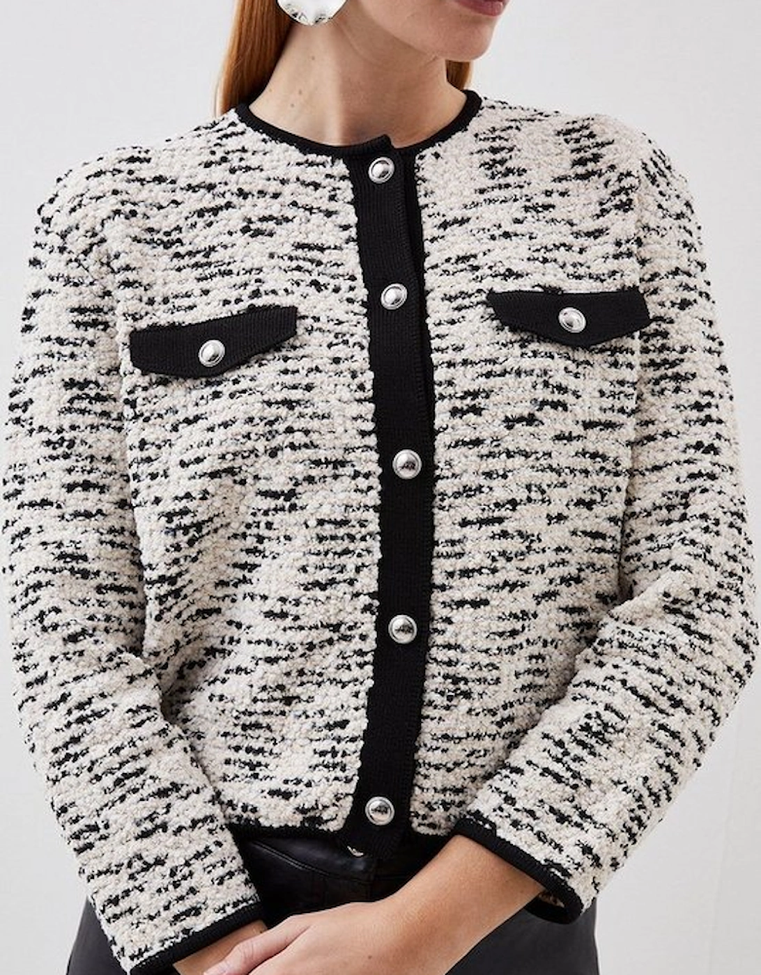 Jacquard Knit Cardigan