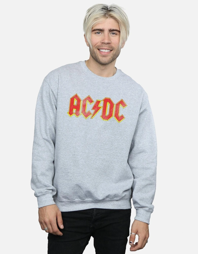 Mens Distressed Logo Cotton Sweatshirt